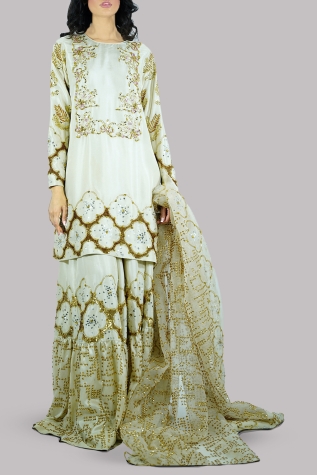 Lamb's Wool Embellished Gharara Set