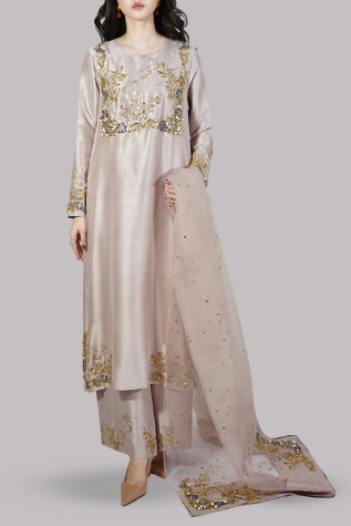 Moon Light Raw Silk Embellished Set