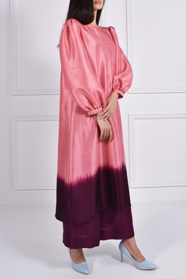 Chateau Rose Grape Wine Ombre Raw Silk Tunic Set - Image 11