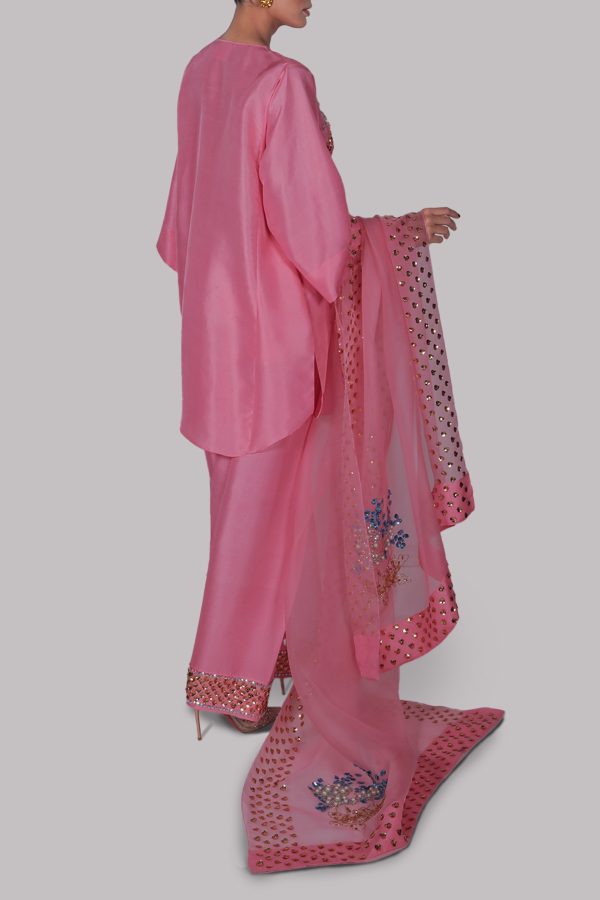 Peony Pink Raw Silk Set - Image 2