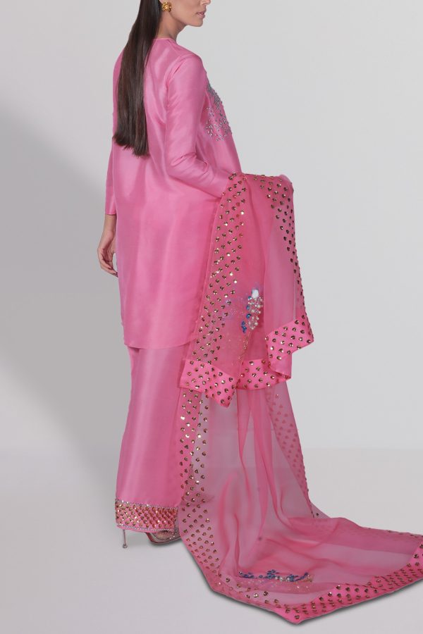 Satchet Pink Raw Silk Set - Image 2