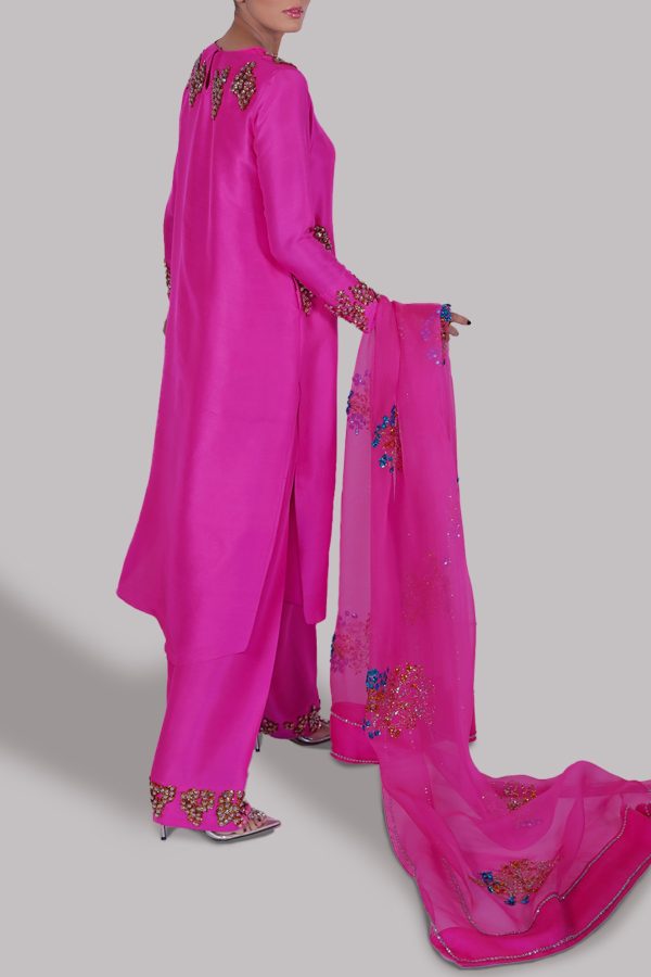 Diva Pink Raw Silk Set - Image 2