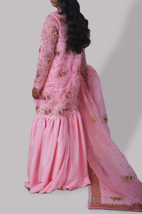 Rose Shadow Raw Silk Gharara Set - Image 2