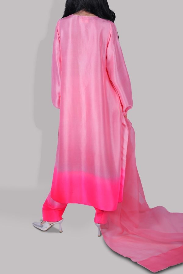 Peony & Pink Lemonade Ombre Raw Silk Tunic Set - Image 3