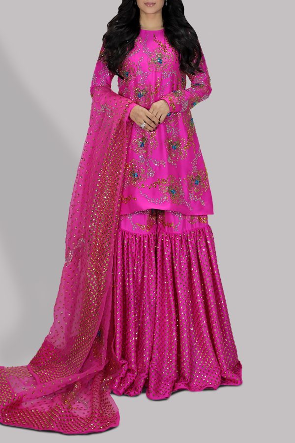 Diva Pink Raw Silk Set