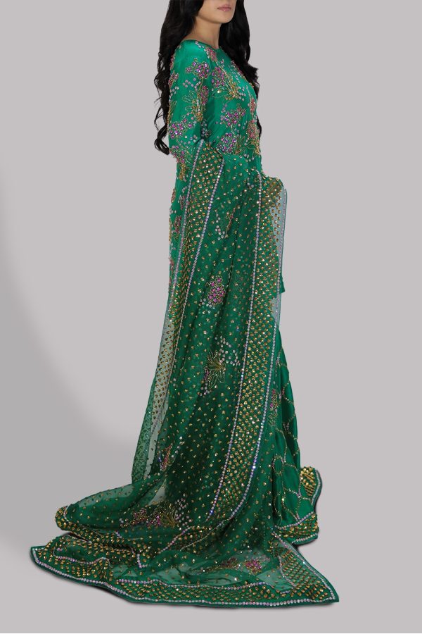 Emerald Green Raw Silk Set - Image 2