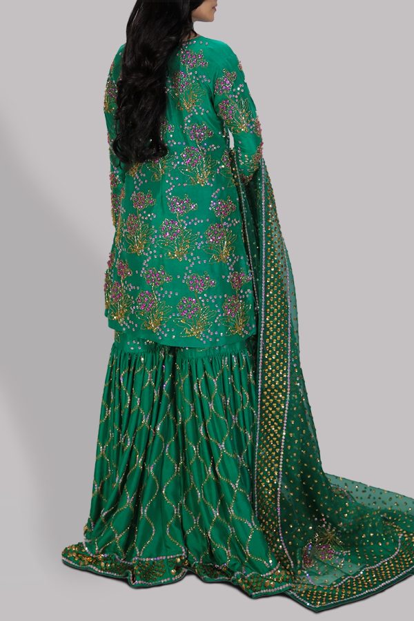 Emerald Green Raw Silk Set - Image 3