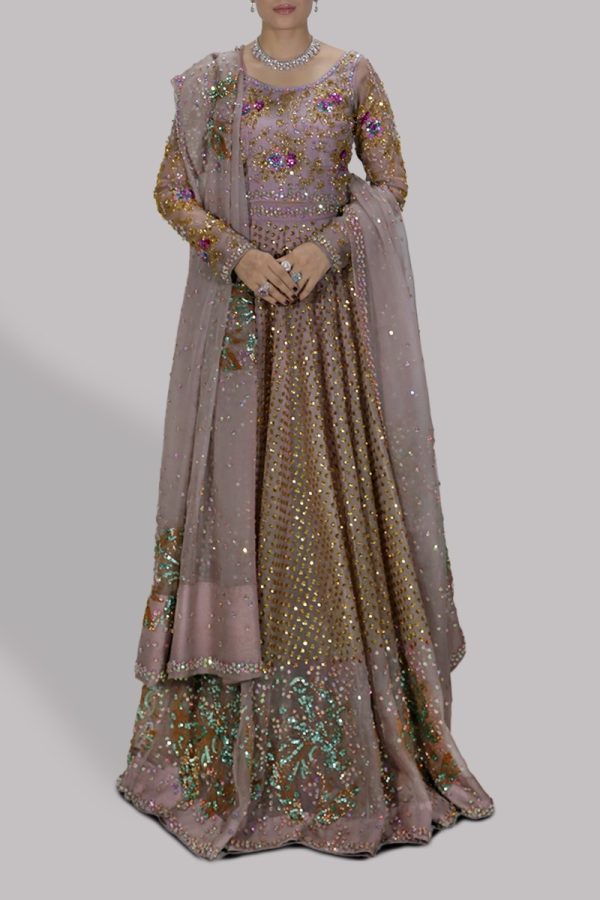 Silver Grey Embellished Lehenga Choli Set