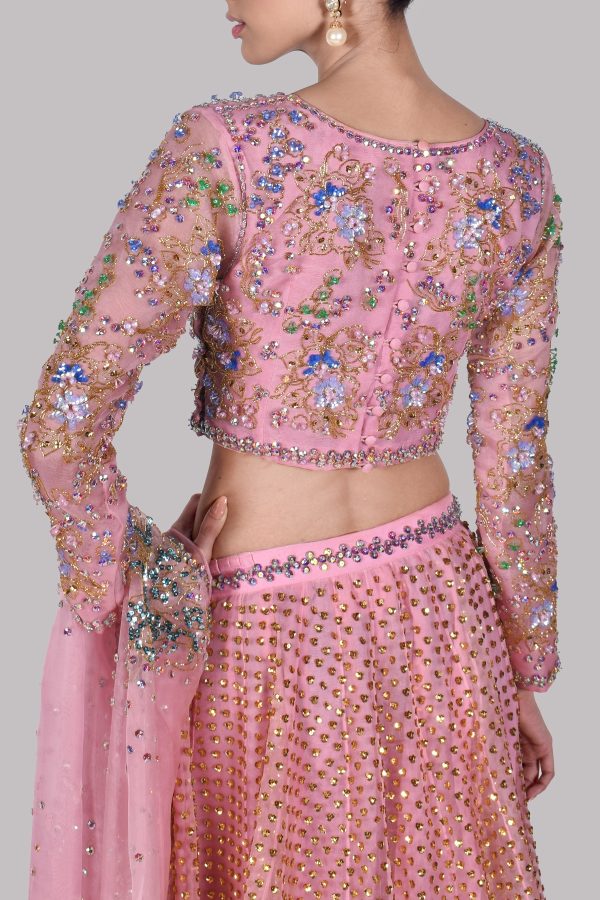 Tickled Pink Embellished Lehenga Choli Set - Image 5