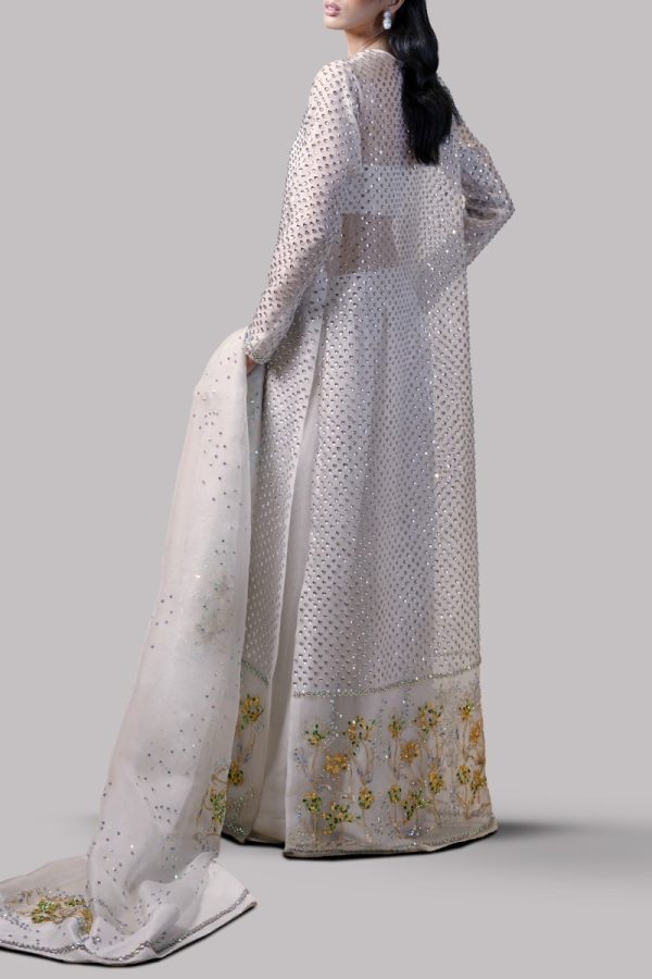 Egret Embellished Organza Maxi Set - Image 3