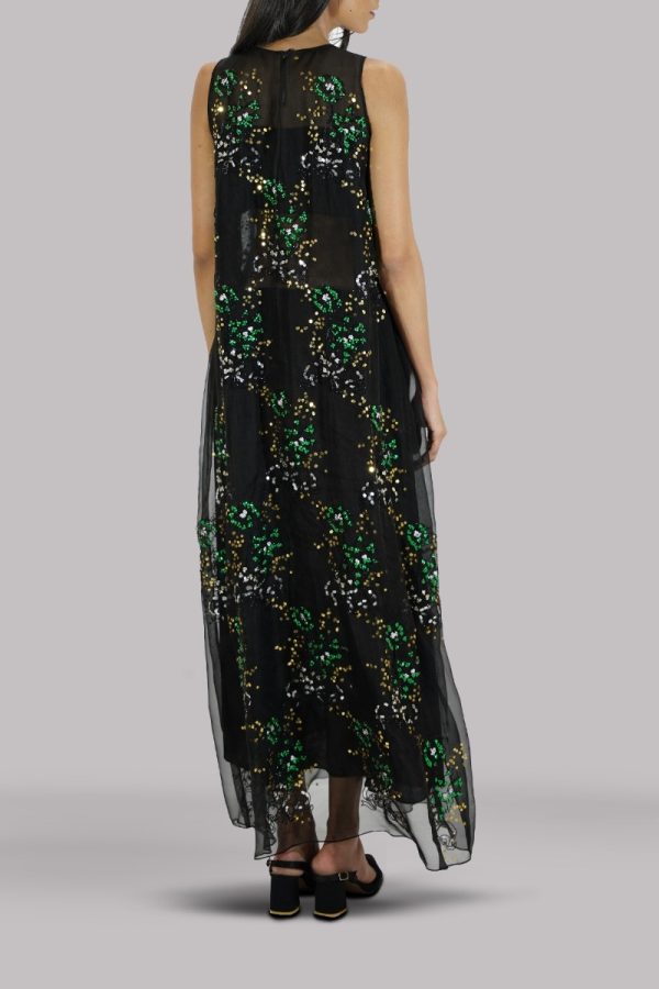 Black Embellished Organza Maxi - Image 3