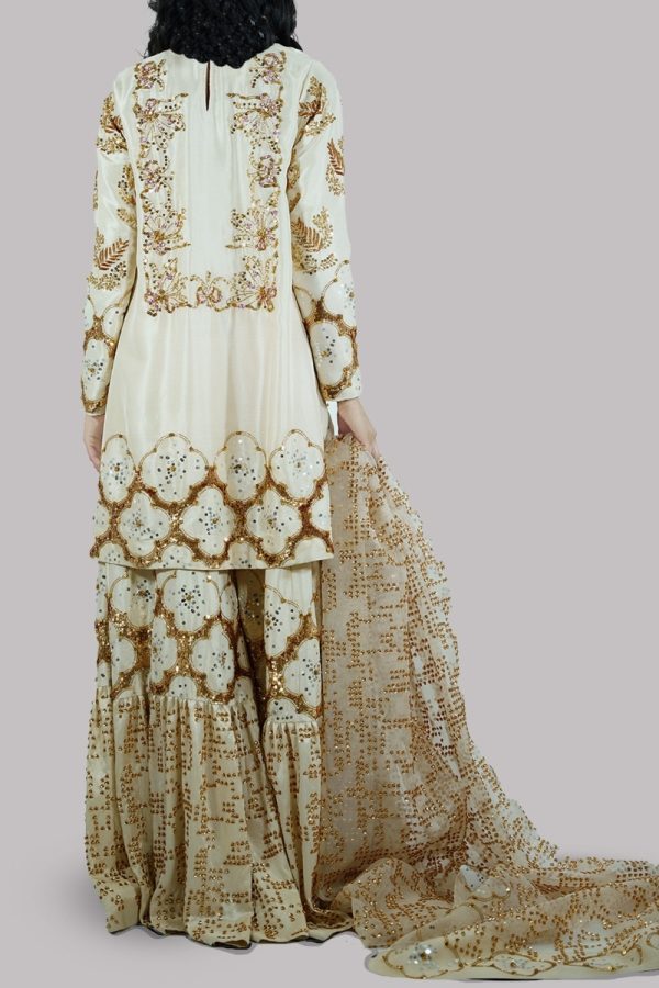 Lamb's Wool Embellished Gharara Set - Image 3