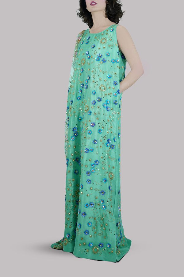 Malachite Green Embellished Maxi Set - Image 2