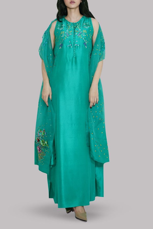 Spectra Green Embellished Maxi Set