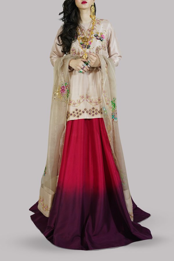 Moonlight Raw Silk Embellished Lahenga Set