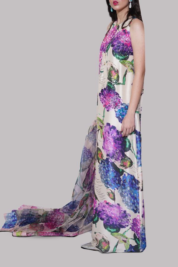 White Swan Printed Embellished Maxi Set - Image 2