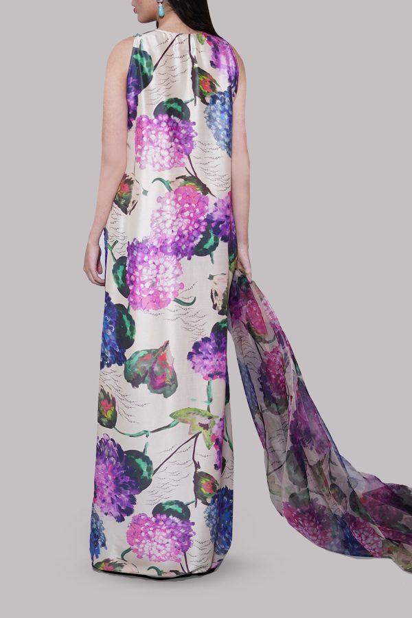 White Swan Printed Embellished Maxi Set - Image 3