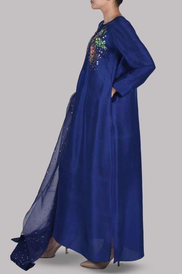 Astral Aura Blue Embellished Maxi Set - Image 2