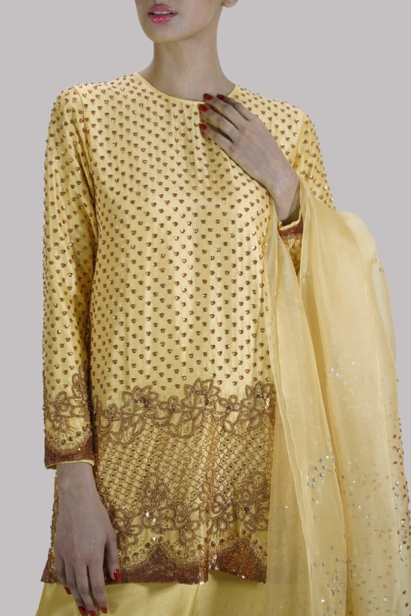 Illuminating Embellished Raw Silk Set - Image 4