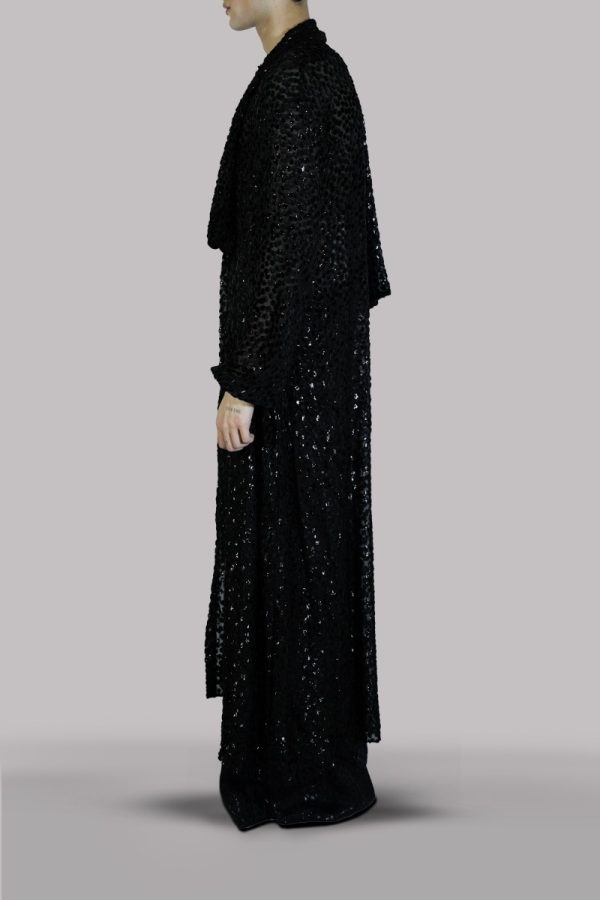 Black Silk Devore Lurex Metallic Set - Image 2